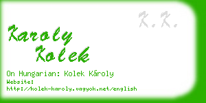 karoly kolek business card
